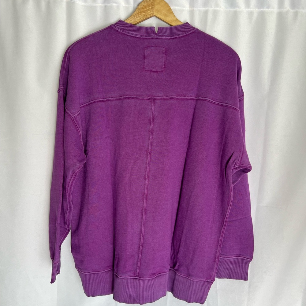 Aerie Chill Crew Sweatshirt Purple - Picture 5 of 7